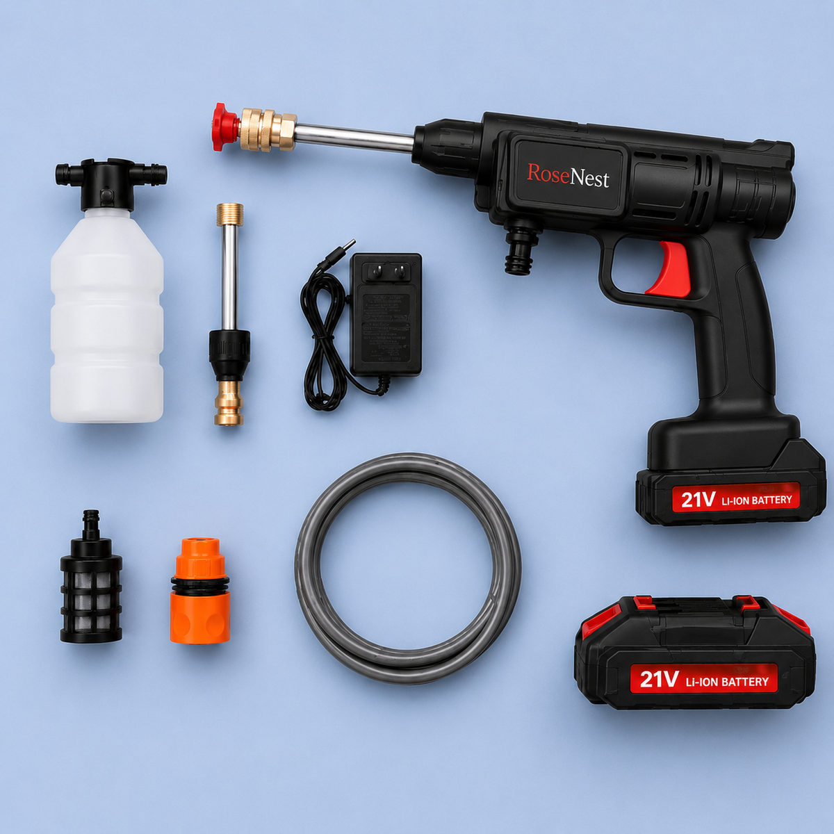 RoseNest™ 48V Portable Cordless Car Washer – Full Set